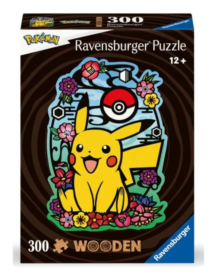 Shaped Pokemon Pikachu Wooden 300 Piece Jigsaw Puzzle